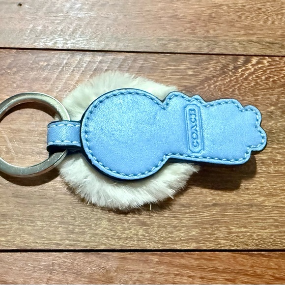 Coach Leather and Mink Fur Eskimo Keychain Fob Bag Charm - Picture 5 of 5